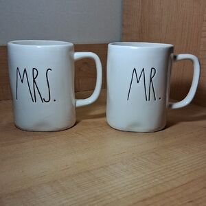 Rae Dunn White  Mr. and Mrs. Mugs